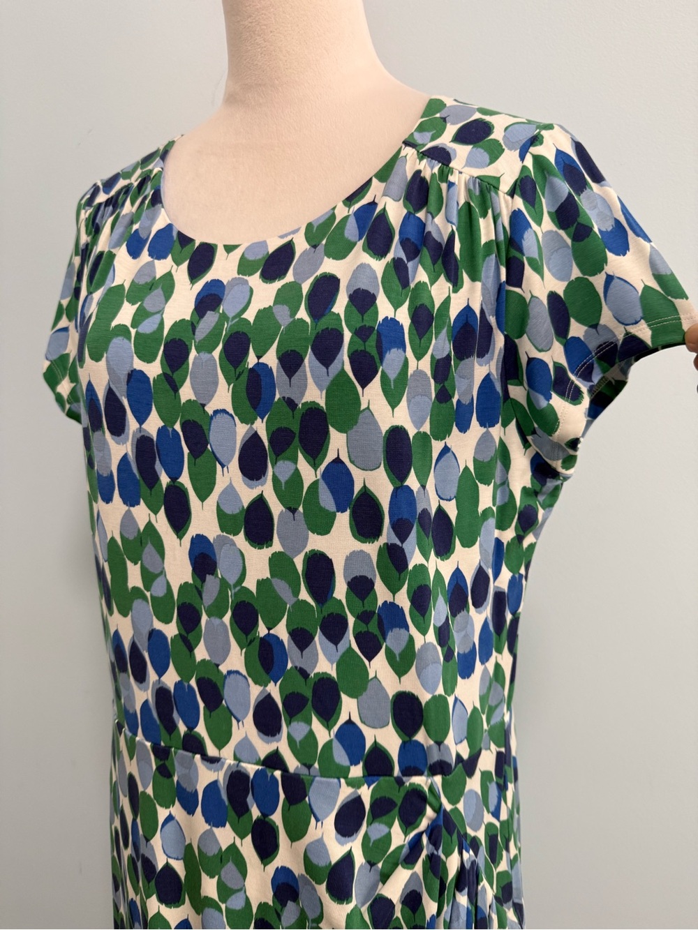 Boden Short Sleeve Multicolor Wrap Hem Lined Midi Dress Size 12 L - Picture 5 of 12